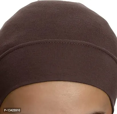 PAROPKAR Under Scarf Hijab Cap Under Caps for Turban Head Wraps Scarf Solid Colour Unisex Stretch Dreadlocks Tube Neck Gaiter Bandana face Mask (Brown)-thumb4