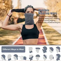 PAROPKAR 3 Face Headwear Headband Bandana Neck Gaiter - Headwrap Balaclava Facemask for Outdoor (Grey)-thumb2