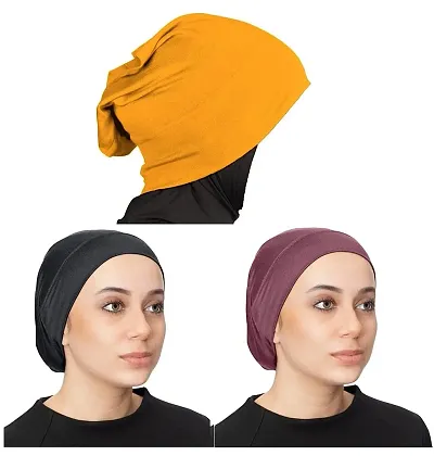 PAROPKAR ?? Under Hijab Hat Cap Stretch Solid Colour Scarf Bandana Bennie Convenient Bonnet Jersey Cap Head Wrap/Gear/Wear - Tube Hat Neck Cover/Warmer Mask