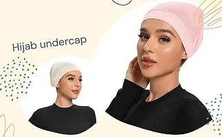 PAROPKAR Under Scarf Hijab Cap Under Caps for Turban Head Wraps Scarf Solid Colour Unisex Stretch Dreadlocks Tube Neck Gaiter Bandana face Mask (Green Black)-thumb2