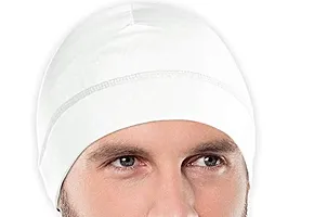PAROPKAR Helmet Liner Skull Caps Sweat Wicking Cap Running Hats Cycling Skull Caps for Men and Women (White Pack of 1)-thumb1