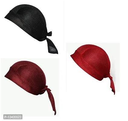 3 Pcs Do Rags for Men Skull Cap Breathable Moisture Wicking Pirate Hat Helmet Liner Running Net Hat for Men Women-thumb0