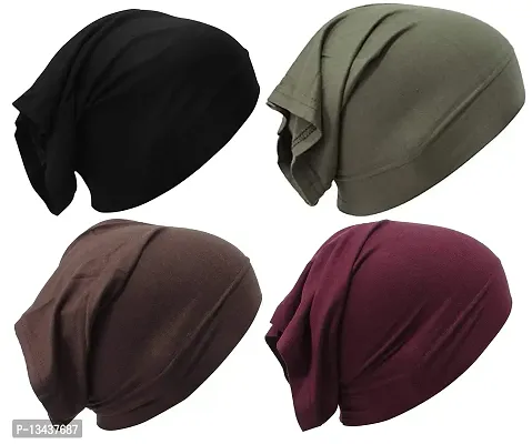 PAROPKAR Under Scarf Hijab Cap Bandana Head Wrap Solid Color Hijab Tube Unisex Stretch Dreadlocks Cap Neck Cover (Assorted Colour - 5)-thumb0
