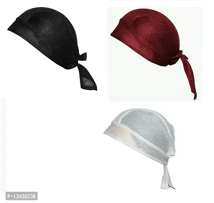3 Pcs Do Rags for Men Skull Cap Breathable Moisture Wicking Pirate Hat Helmet Liner Running Net Hat for Men Women