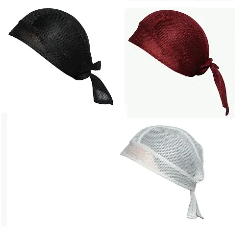 3 Pcs Do Rags for Men Skull Cap Breathable Moisture Wicking Pirate Hat Helmet Liner Running Net Hat for Men Women