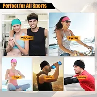 PAROPKAR Workout Sweat Bands Headbands for Men Women Sport Non-Slip Head Band,Moisture Wicking Hairband, Long Hair, Quick Dry, Running, Yoga, Hiking, Tennis, Exercise Fitness Gym (Grey Blue Red)-thumb2