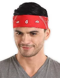 PAROPKAR Pack of 4 Bandanas Unisex Adult's Cotton Multicolor Paisley Print Head Wrap Bandana Handkerchiefs Face Mask Scarf Headwear Wristband Headband Hairband Cap. (Red Black Orange Purple)-thumb1