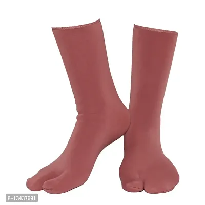 PAROPKAR Wide Calf Compression Socks for Women, Extra Large Knee High Polyester & Spandex Socks (Light Red)-thumb2