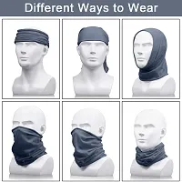 PAROPKAR 3 Face Headwear Headband Bandana Neck Gaiter - Headwrap Balaclava Facemask for Outdoor (Grey)-thumb3