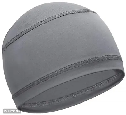 PAROPKAR Helmet Liner Skull Caps Sweat Wicking Cap Running Hats Cycling Skull Caps for Men and Women (Grey Pack of 1)-thumb0