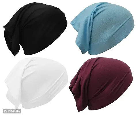 PAROPKAR Under Scarf Hijab Cap Bandana Head Wrap Solid Color Hijab Tube Unisex Stretch Dreadlocks Cap Neck Cover (Assorted Colour - 4)