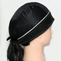PAROPKAR Cooling Helmet Liner - Do Rag/Dew Rag Skull Cap Beanie for Men - Pirate Hat Bandana & Motorcycle Head Wrap (Black)-thumb1