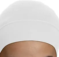 PAROPKAR Under Scarf Hijab Cap Under Caps for Turban Head Wraps Scarf Solid Colour Unisex Stretch Dreadlocks Tube Neck Gaiter Bandana face Mask (White)-thumb2