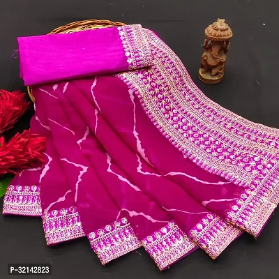 Beautiful Georgette Saree With Blouse Piece For Women