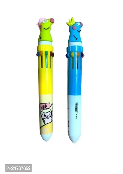 10 in 1 Pega Pig  Pens for Kids Ball Point Pens Set Pack Of 2