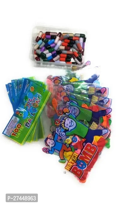 5 Packets Of Non Toxic Holi Water Balloons  1 Box Holi Colour Capsule Multicolor-thumb0
