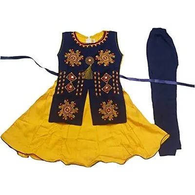 IIDAM Girls Festive  Party Kurta and Leggings Set