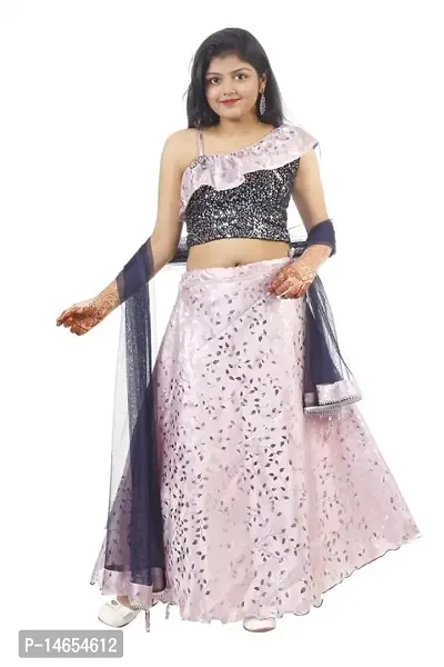 Girls Pink Gold-Toned Ready to Wear Lehenga Blouse With Dupatta – DIVAWALK  | Online Shopping for Designer Jewellery, Clothing, Handbags in India