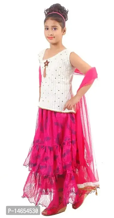 IIDAM Korian Design Girls Lehenga Choli for Kids Girls with Dupatta Set | Kids Lehenga Choli | Full Stitched Lehenga Choli Set | Readymade Lehenga Choli |-thumb2