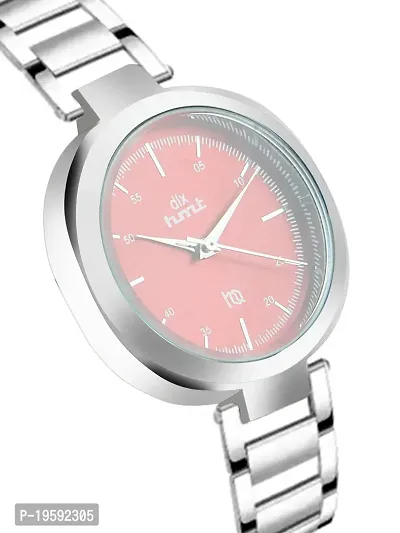 dlx hmt Women Analog Watch, Stainless Steel Strap Round Automatic Watch, Quartz Watch, Bracelet Watch, Ladies Wrist Watch (Silver)-thumb3