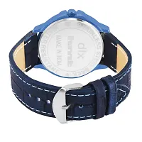 Dlx Hmt Classic Day and Date Dial with Leather Strap Analog Quartz Leather Watch for Men (Blue)-thumb3