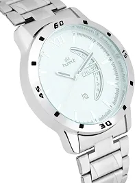 dlx hmt Collection Analog Watch for Men's, Stainless Steel Band Analogue Watch, Men's Wrist Watch for Men's (White)-thumb3