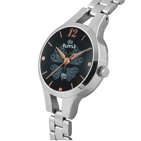 dlx hmt Women Analog Watch, Stainless Steel Round Automatic Watch, Quartz Watch, Bracelet Watch, Ladies Wristwatch (Silver)