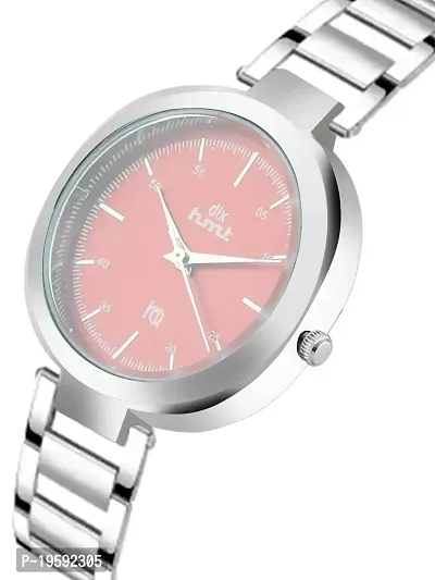 dlx hmt Women Analog Watch, Stainless Steel Strap Round Automatic Watch, Quartz Watch, Bracelet Watch, Ladies Wrist Watch (Silver)-thumb2