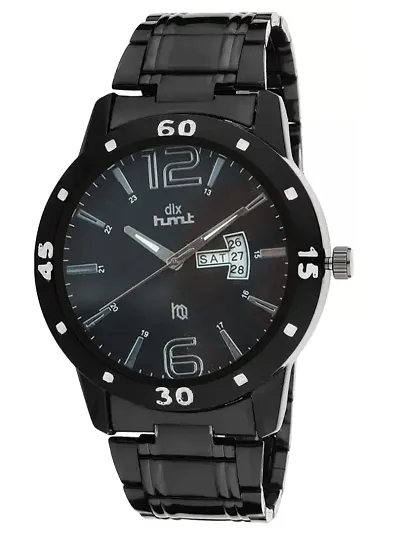 DLX hmt Men's Analog Watch, Mechanical Watch with Date & Day, Men's Wrist Stainless Steel Watch