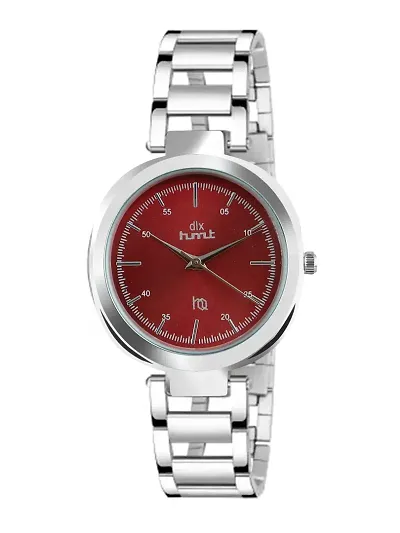 dlx hmt Women Analog Watch, Stainless Steel Strap Round Automatic Watch, Quartz Watch, Bracelet Watch, Ladies Wrist Watch (Silver)