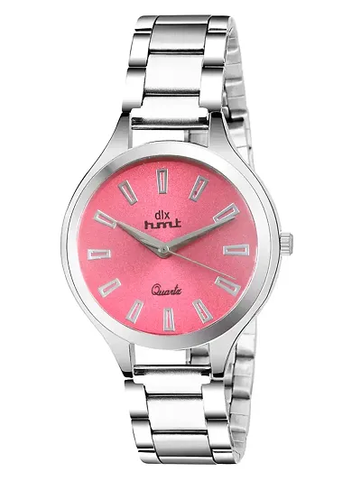 dlx hmt Women Analog Watch, Stainless Steel Mechanical Watch Band Analogue Watch, Bracelet Watch, Ladies Wrist Watch (Silver)