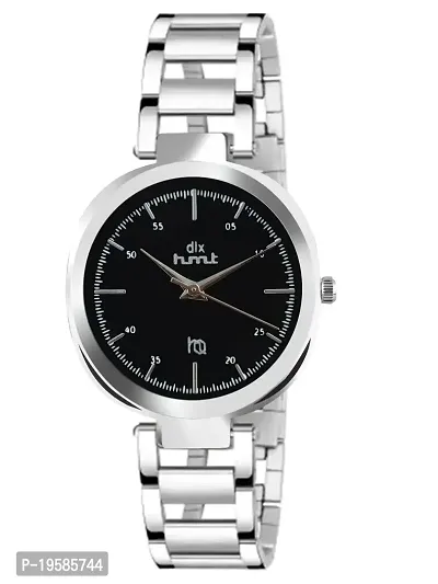 dlx hmt Women Analog Watch, Stainless Steel Round Automatic Watch, Quartz Watch, Bracelet Watch, Ladies Wrist Watch (Silver)-thumb0