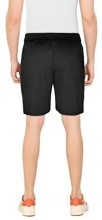 Evoque Men Solid Black Shorts-thumb1