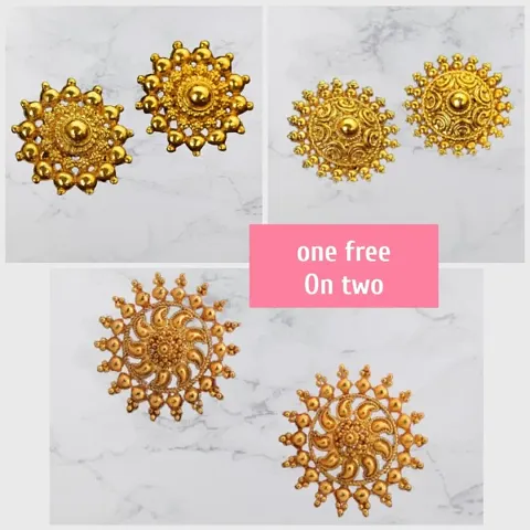 Traditional Golden Brass AD Jhumkas Combos