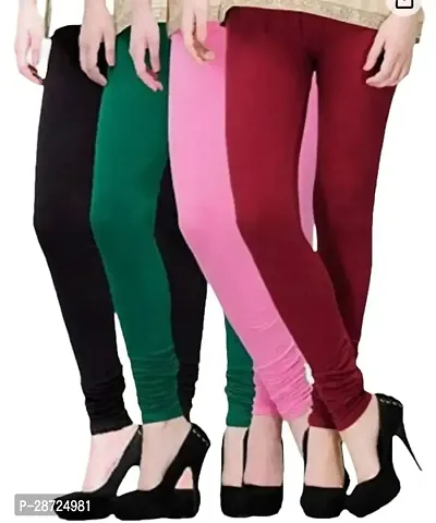 Fabulous Multicoloured Viscose Leggings For Women Pack Of 4-thumb0