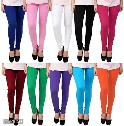 Women/Girl Churidar Leggings Pack of 10 Multicolour 03