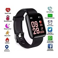 ID116 Plus Smart Bracelet Fitness Tracker Color Screen Smartwatch Heart Rate Blood Pressure Pedometer Sleep Monitor (Black)-thumb1