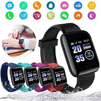 ID116 Plus Smart Bracelet Fitness Tracker Color Screen Smartwatch Heart Rate Blood Pressure Pedometer Sleep Monitor (Black)-thumb2
