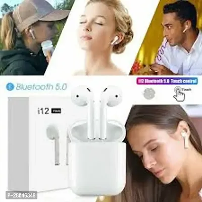 i12 - TWS Truly wireless Bluetooth in ear Earbuds with mic  HEADPHONE bluetooth Headset ( in the ear )WHITE