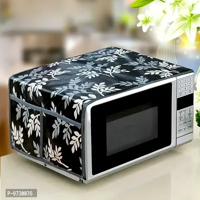 Stylish Fancy Anti-Dust Polyster Microwave Oven Top Cover With 4 Utility Pockets-thumb0