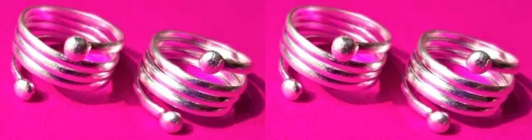 Combo Of 2 Pair Designer Alloy Crystal Toe Rings
