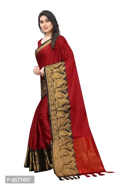 Beautiful Poly Silk Saree with Blouse piece-thumb3