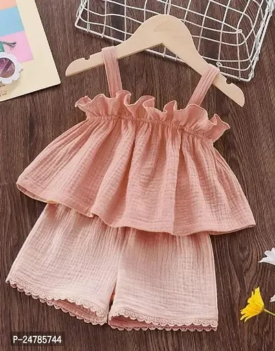 Fabulous Pink Cotton Printed Frocks For Girls