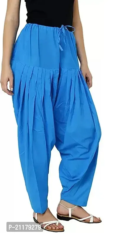 Fabulous Blue Cotton Solid Salwars For Women-thumb0