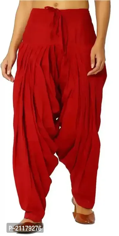 Fabulous Red Cotton Solid Salwars For Women-thumb0