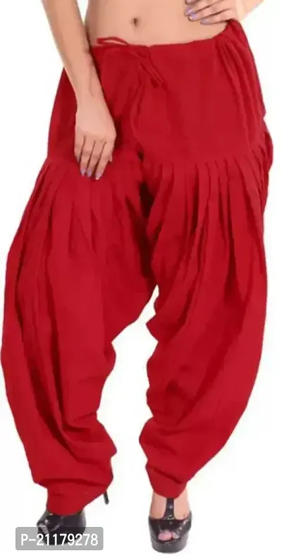 Fabulous Red Cotton Solid Salwars For Women