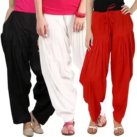 Stylish Rayon Solid Salwar Pant for Women Pack of 3