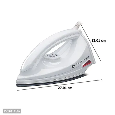 Bajaj DX-6 1000W Dry Iron with Advance Soleplate and Anti-bacterial German Coating Technology, White-thumb2