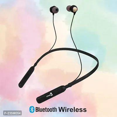 One 3 Shoot Wireless Bluetooth Neckband in Ear with Mic, 32 hrs Continuous Playtime, Fully Charged in 1 hr with 300 mAh Battery Capacity #BluetoothHeadphones (Black) (Charging cable not included)-thumb3