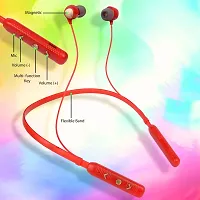 One 3 Shoot Wireless Bluetooth Neckband in Ear with Mic, 32 hrs Continuous Playtime, Fully Charged in 1 hr with 300 mAh Battery Capacity - Bluetooth Headphone (Red) (Charging cable not included)-thumb3